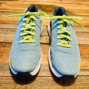 Hoka women’s sneakers with glow in the dark laces